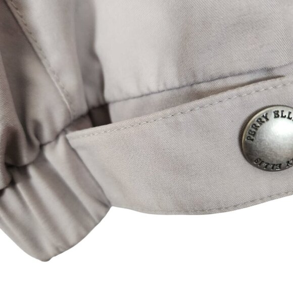 Perry Ellis Portfolio Microfiber Jacket Men Size L Khaki & Taupe Button Full Zip - Picture 6 of 16